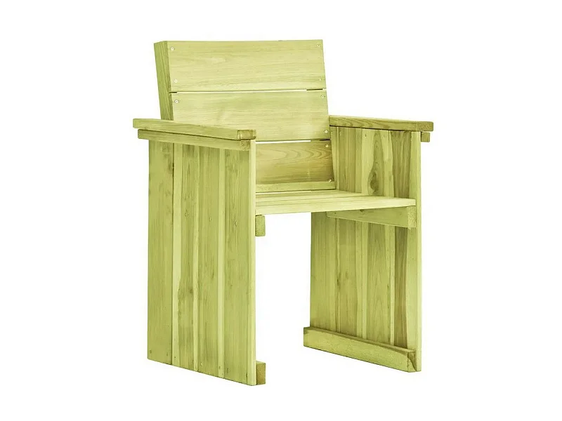 Chaise de jardin pin massif imprégné vert Vralee