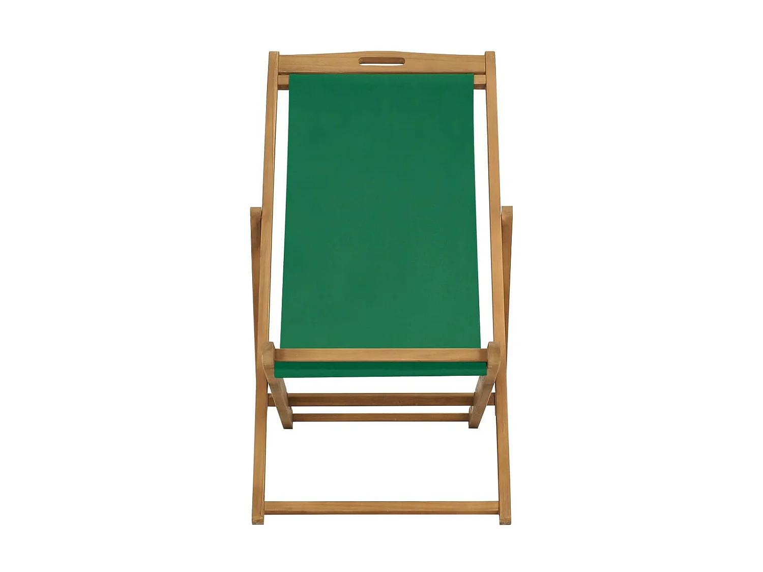 Chaise de plage pliable Bois de teck solide Vert 2