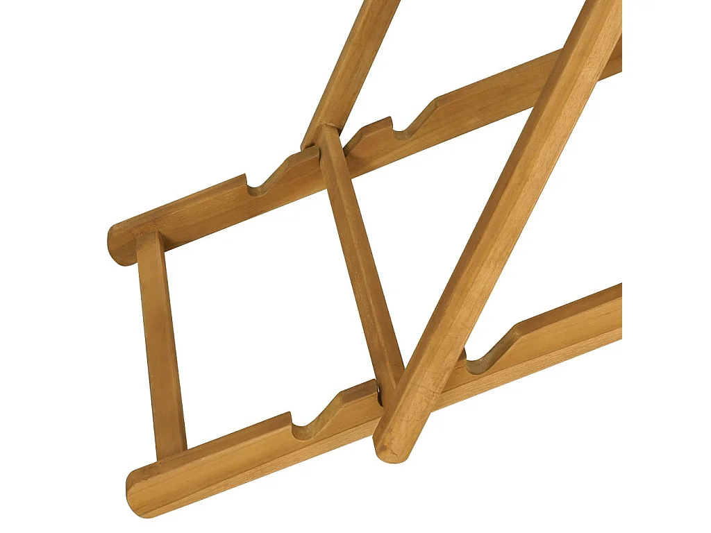 Chaise de plage pliable Bois de teck solide Vert 2