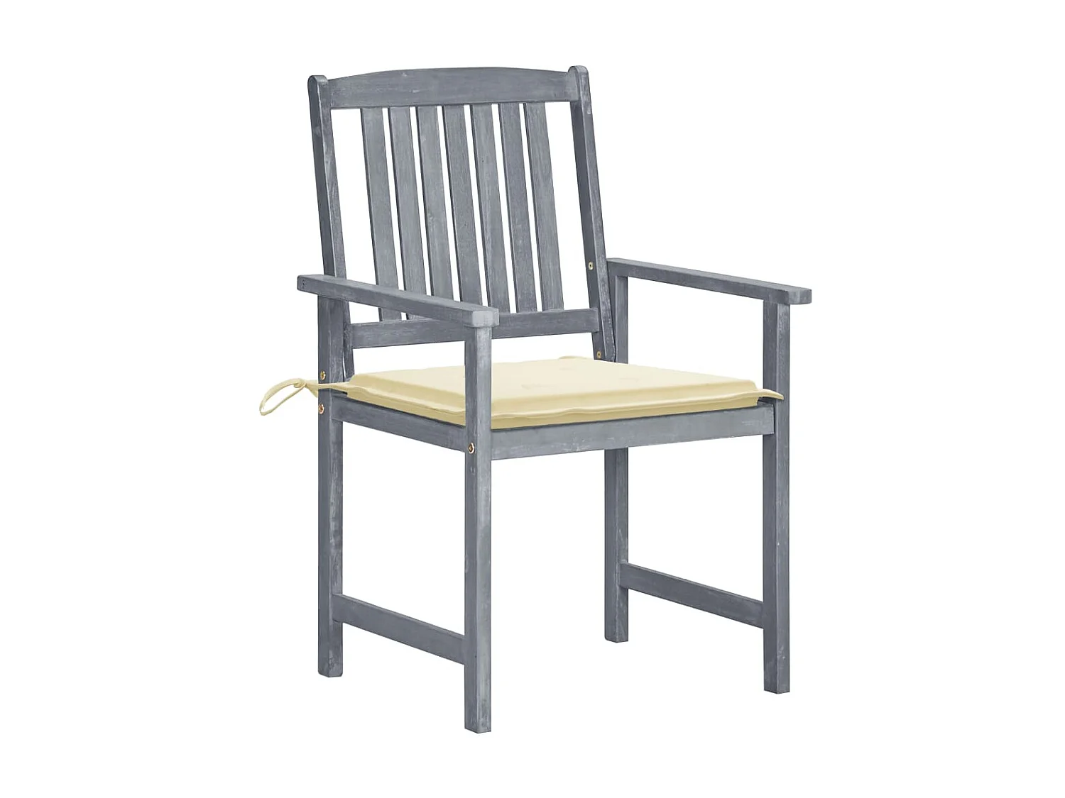 Chaises de jardin avec coussins 8 pcs Bois d'acacia solide Gris 4