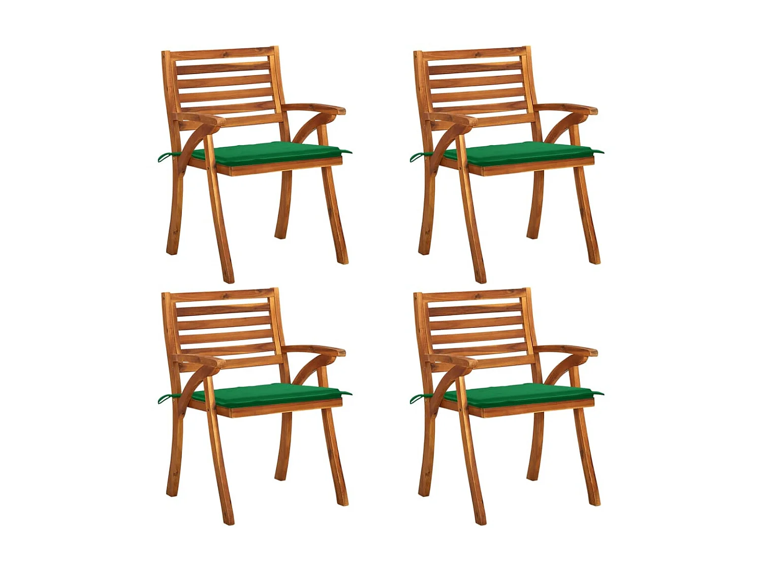 Chaises de jardin avec coussins 4 pcs Bois de teck solide 26