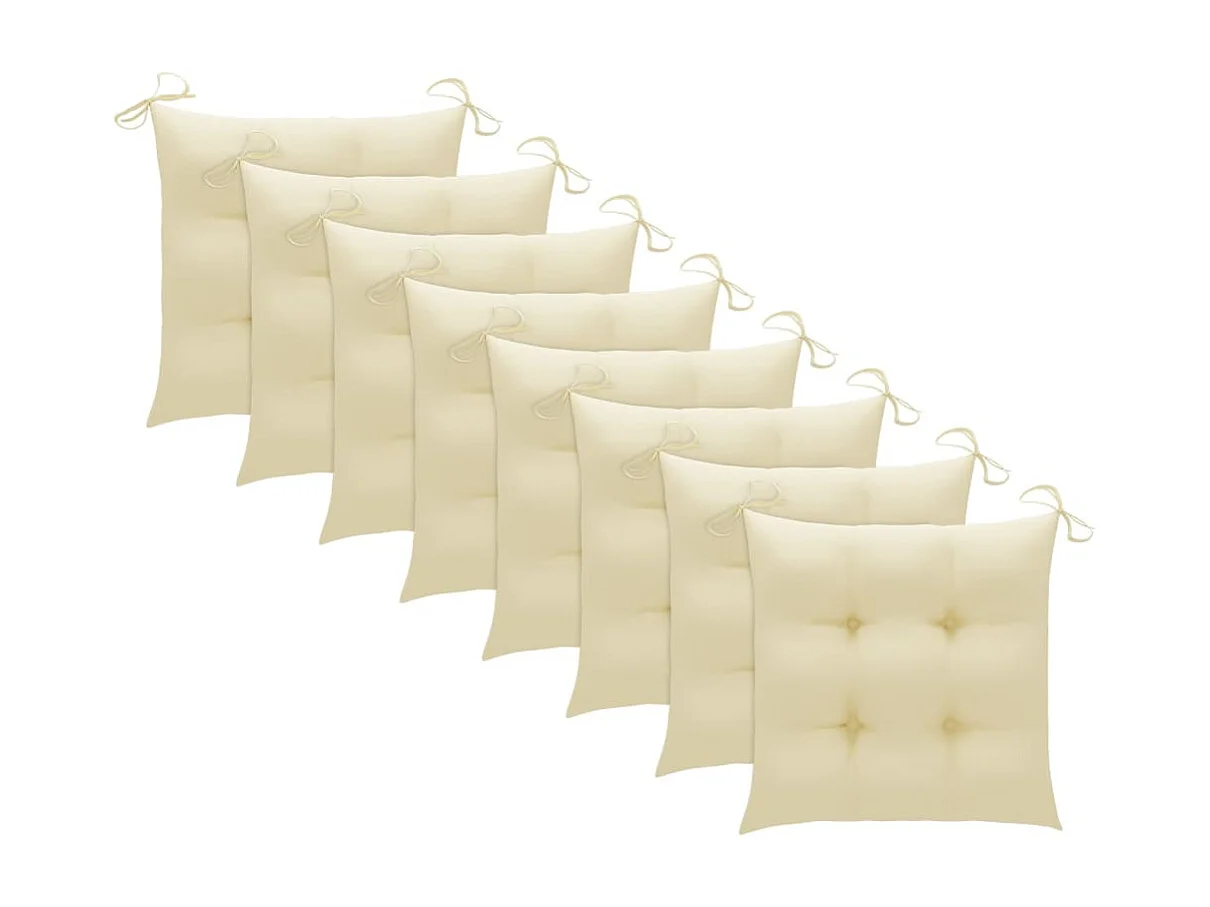 Chaises de jardin avec coussins 8 pcs Bois d'acacia solide 4