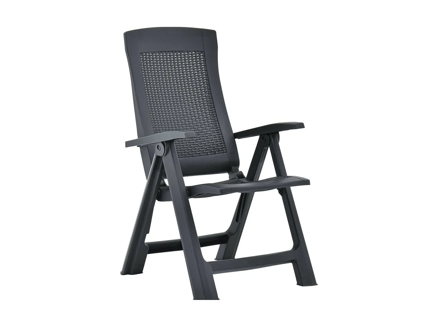 Chaises inclinables de jardin 2 pcs Plastique Anthracite