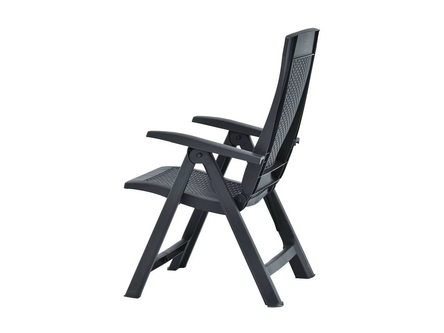 Chaises inclinables de jardin 2 pcs Plastique Anthracite