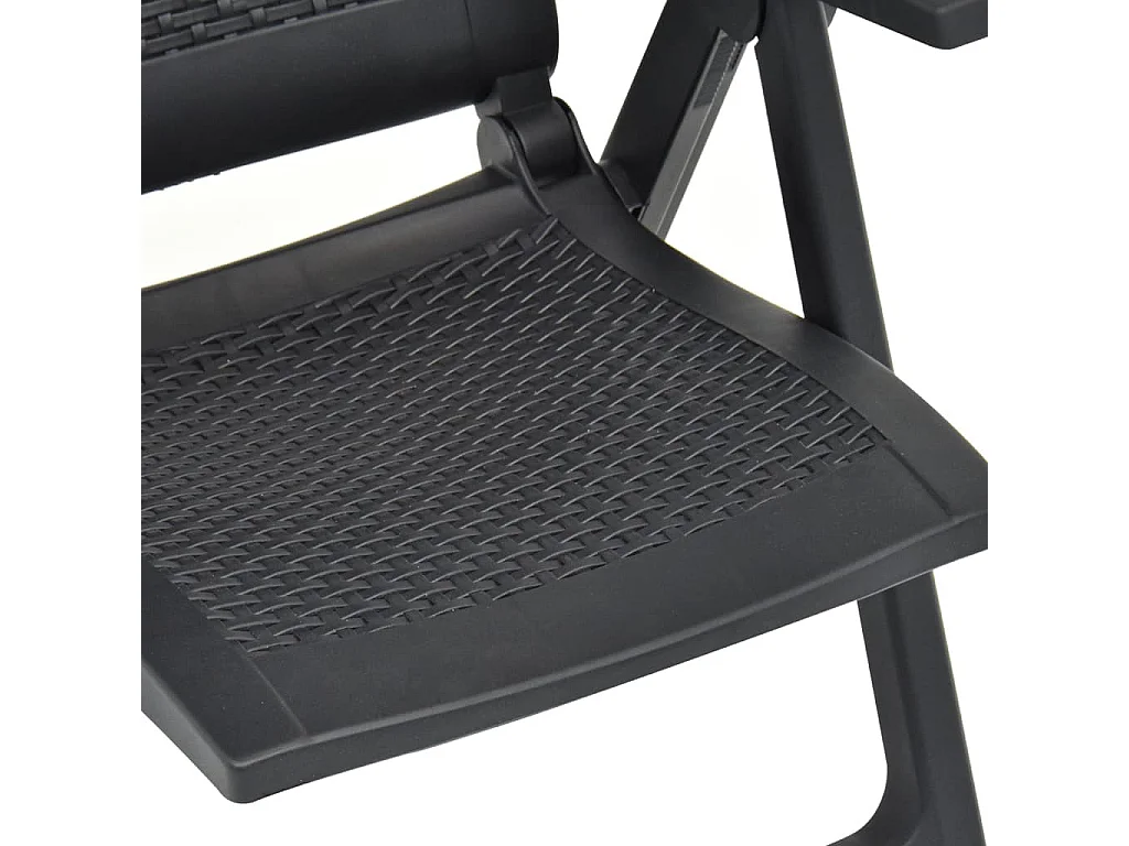 Chaises inclinables de jardin 2 pcs Plastique Anthracite