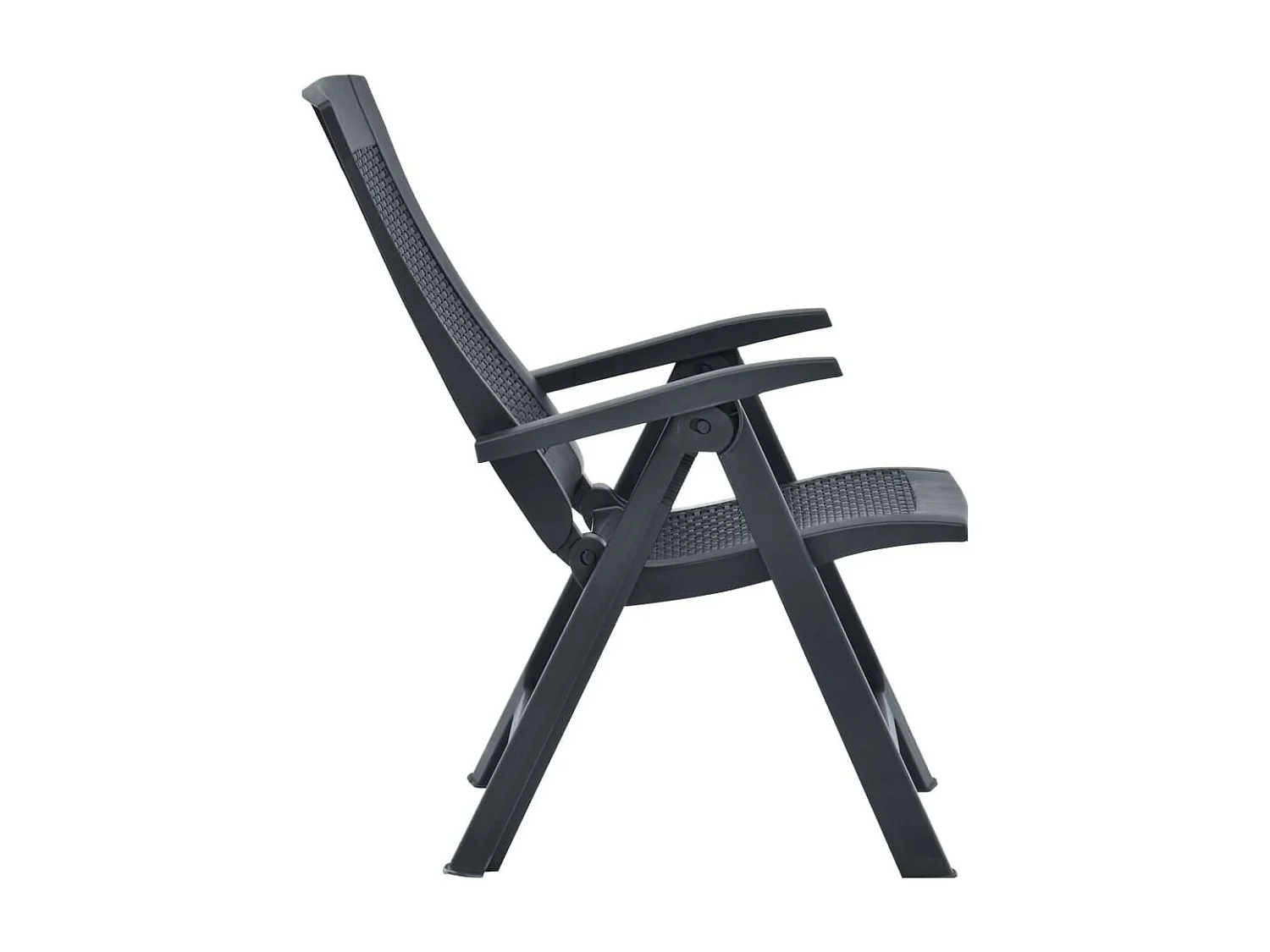 Chaises inclinables de jardin 2 pcs Plastique Anthracite