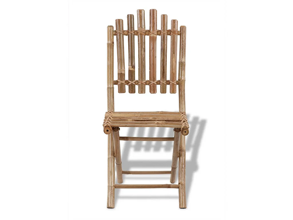 Chaises pliables de jardin 2 pcs Bambou
