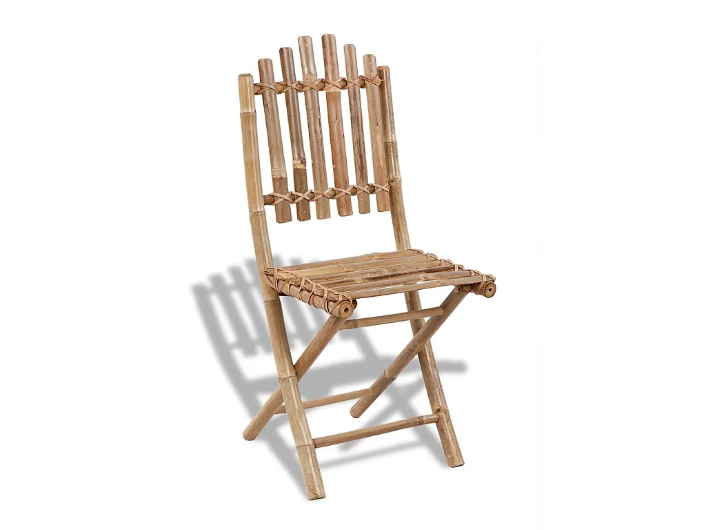 Chaises pliables de jardin 2 pcs Bambou