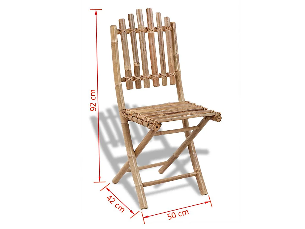 Chaises pliables de jardin 2 pcs Bambou