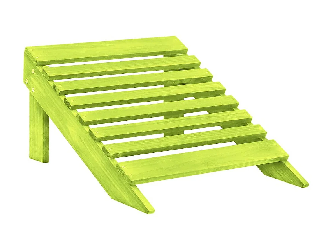 Chaise de jardin Adirondack 2 places et pouf Sapin massif Vert