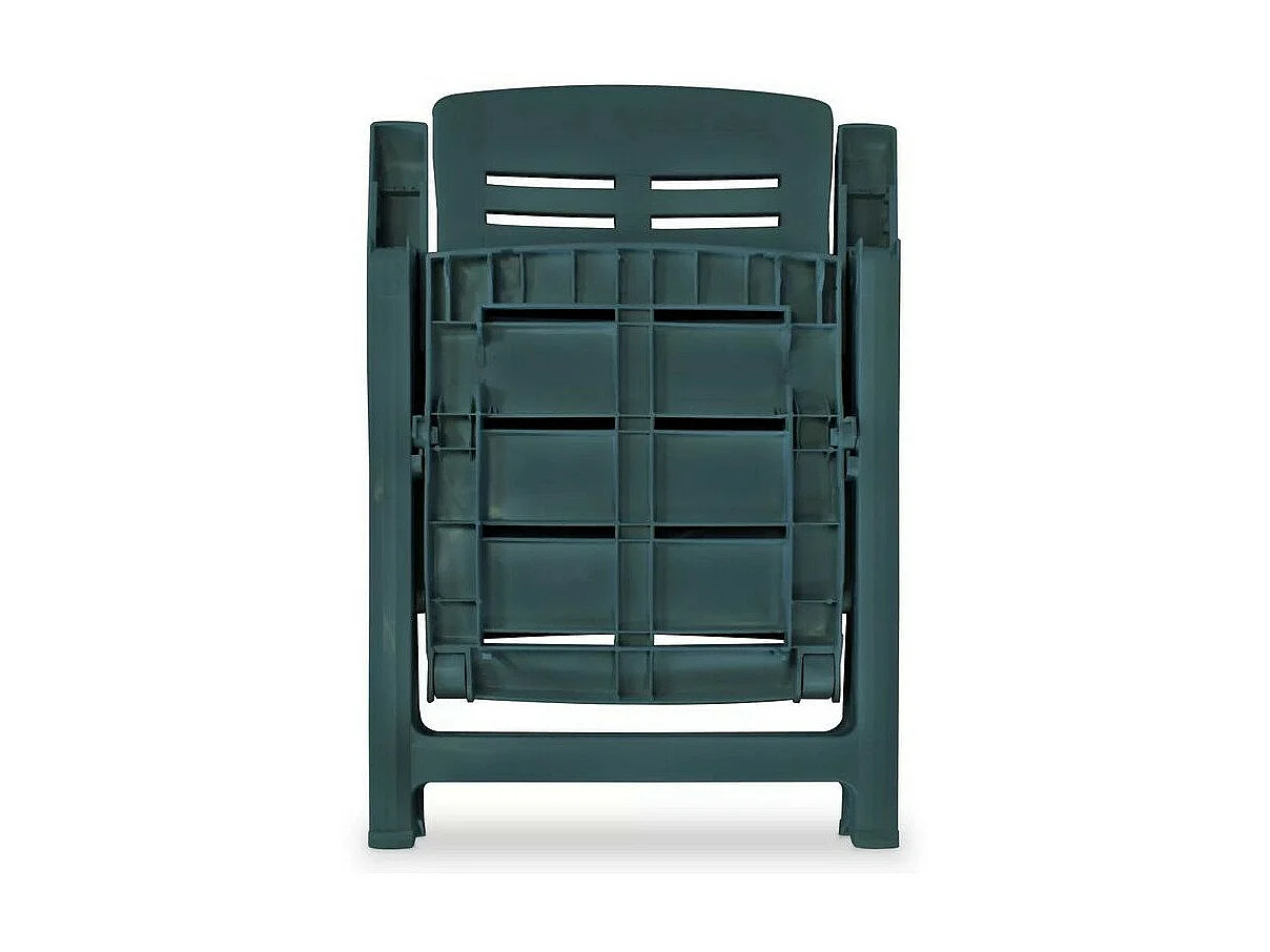 Chaise de jardin pliable plastique vert Bouka - Lot de 4