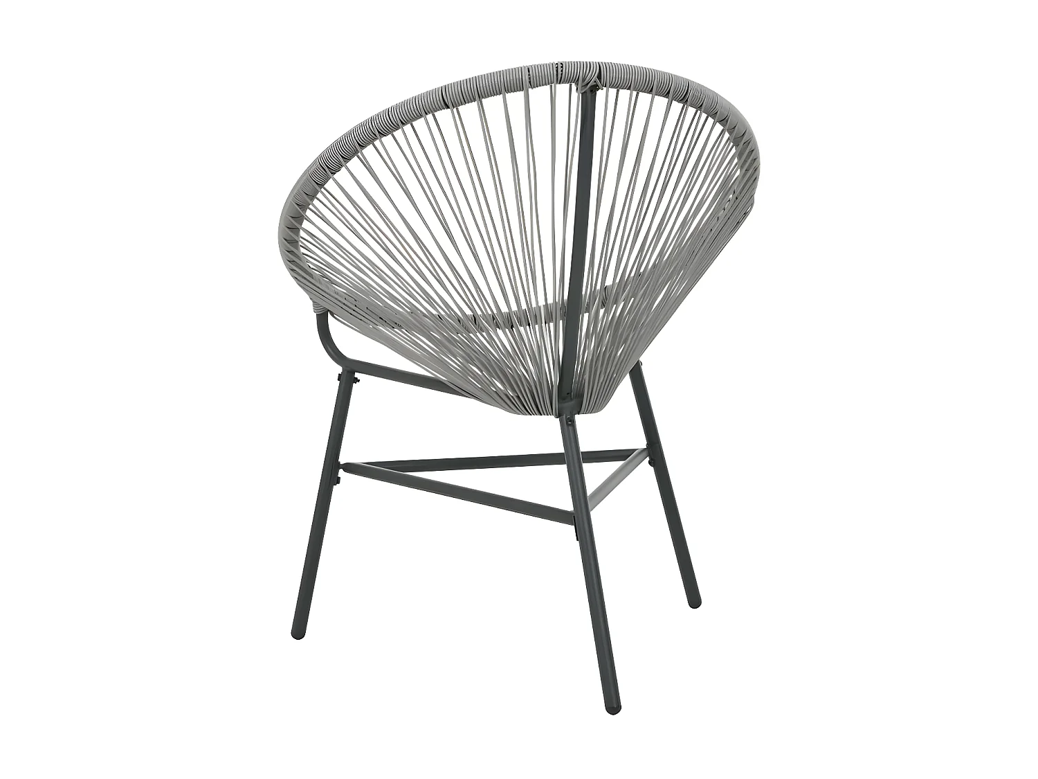 Chaise de jardin resine tressée grise et pieds métal Roela