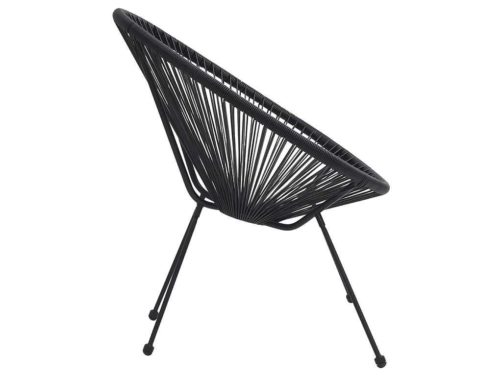 Chaises de jardin en forme de lune 2 pcs Rotin Noir