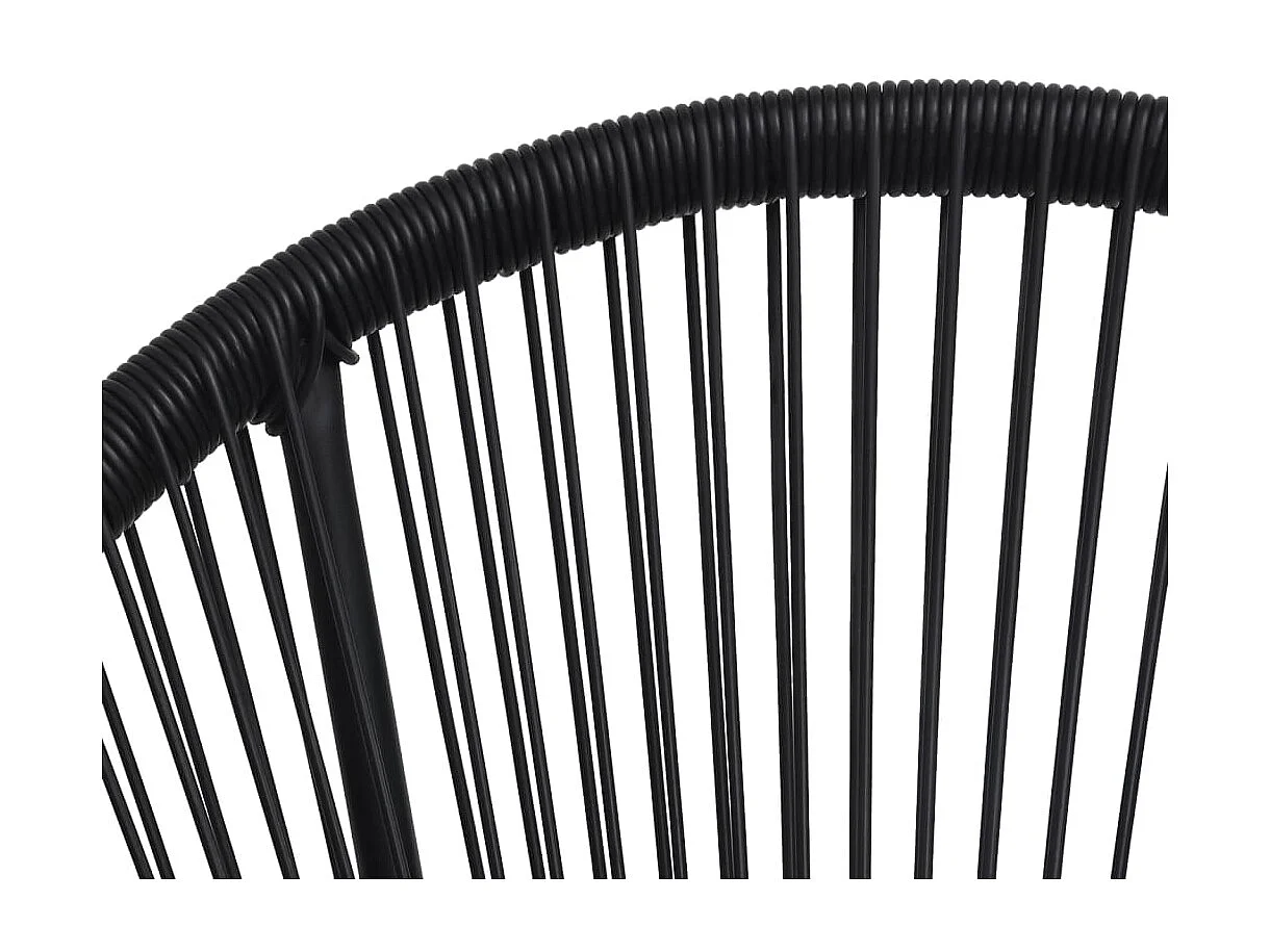 Chaises de jardin en forme de lune 2 pcs Rotin Noir