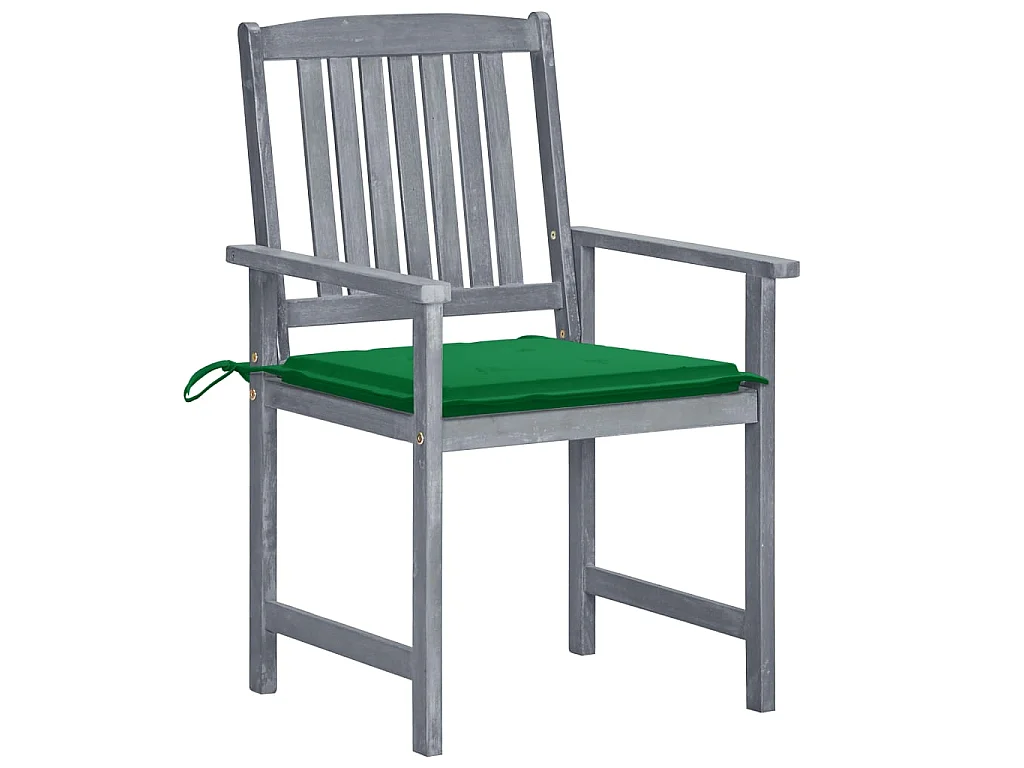 Chaises de jardin avec coussins 8 pcs Bois d'acacia solide Gris 6