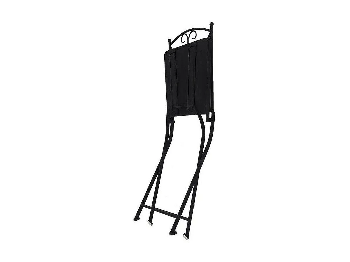 Chaise pliable de jardin en métal noir et céramique Lacie - Lot de 2