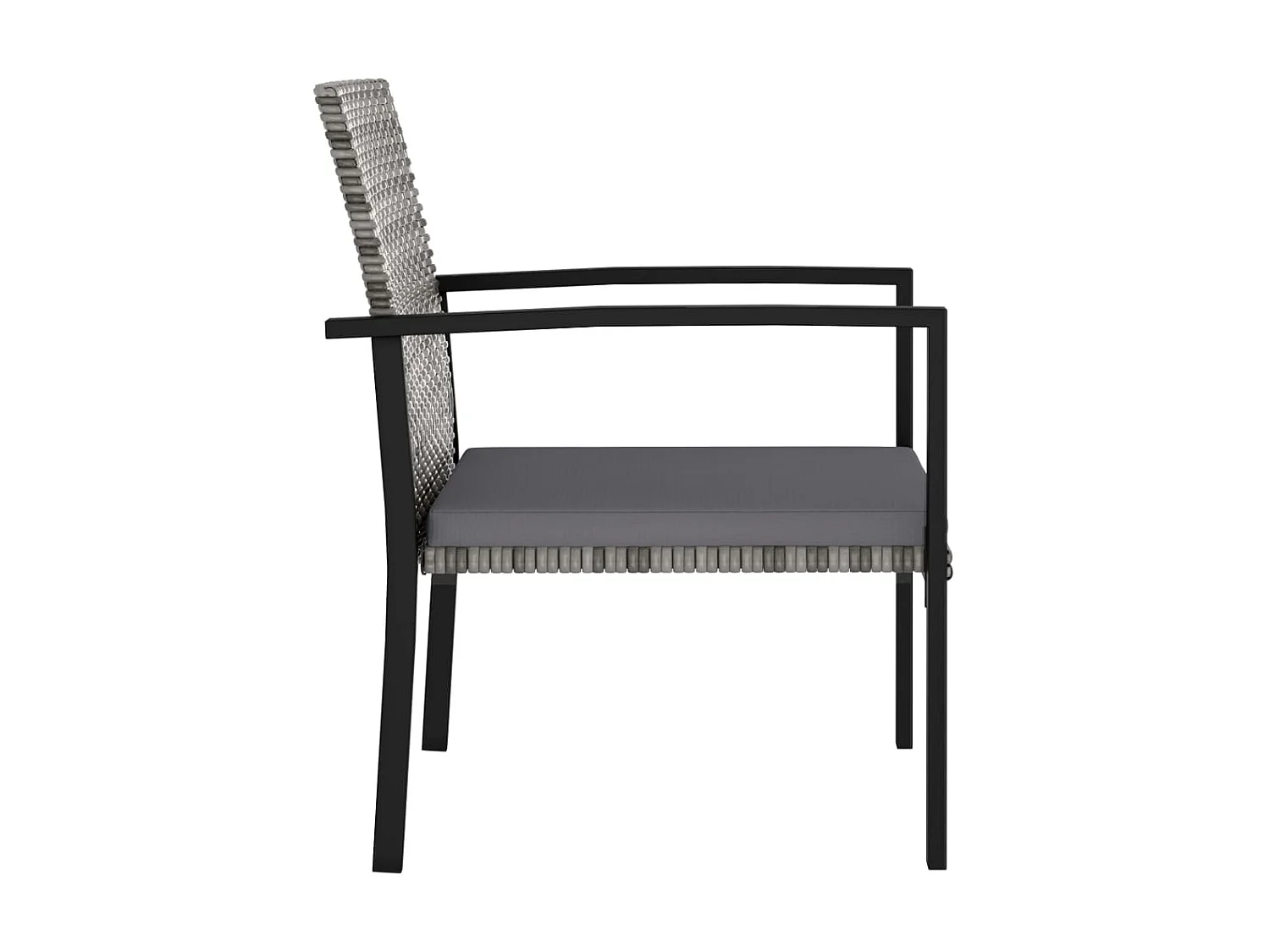 Chaises de salle à manger de jardin 4 pcs Résine tressée Gris