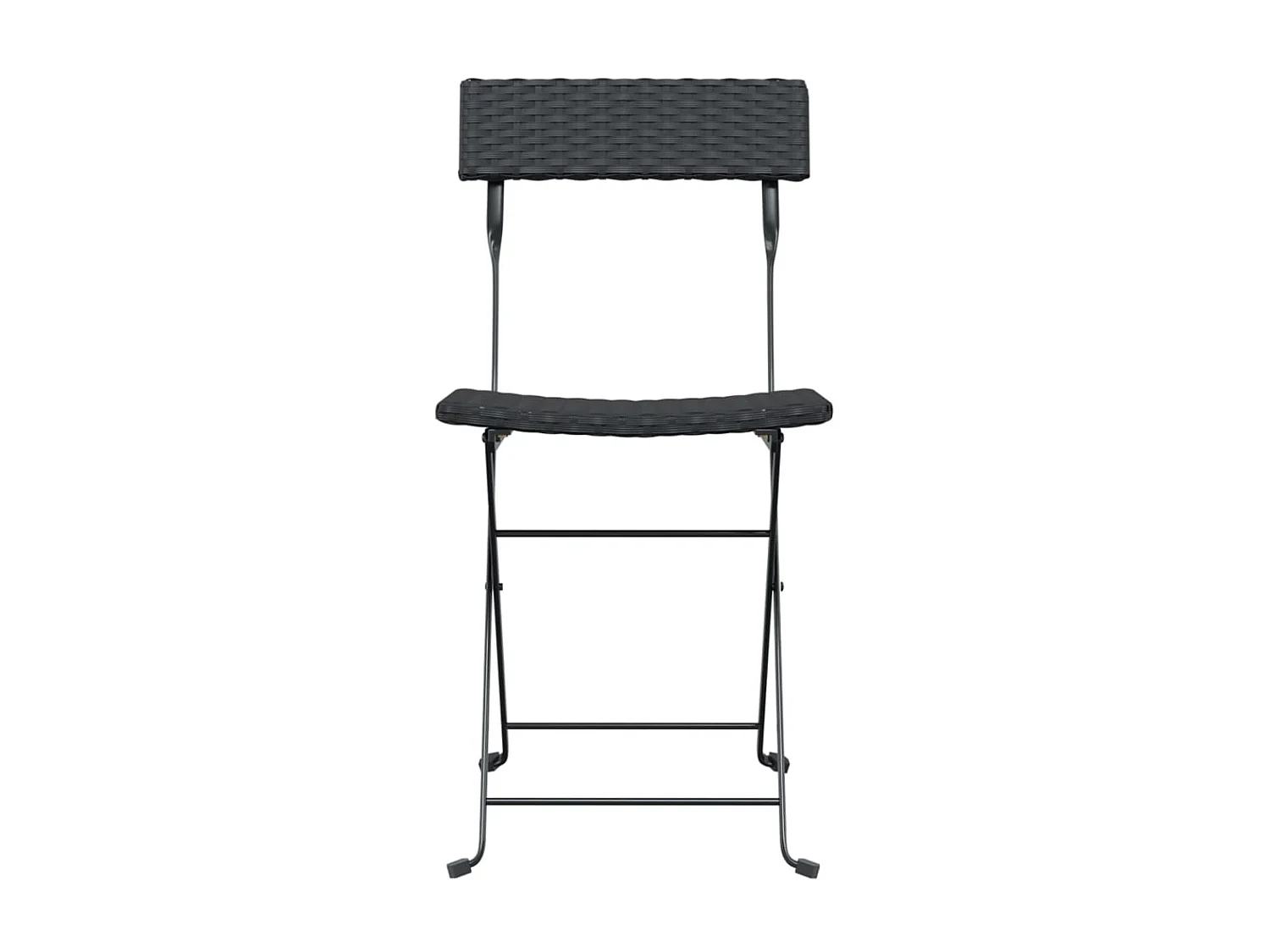 Chaises de bistrot pliantes 4 pcs Noir Résine tressée et acier