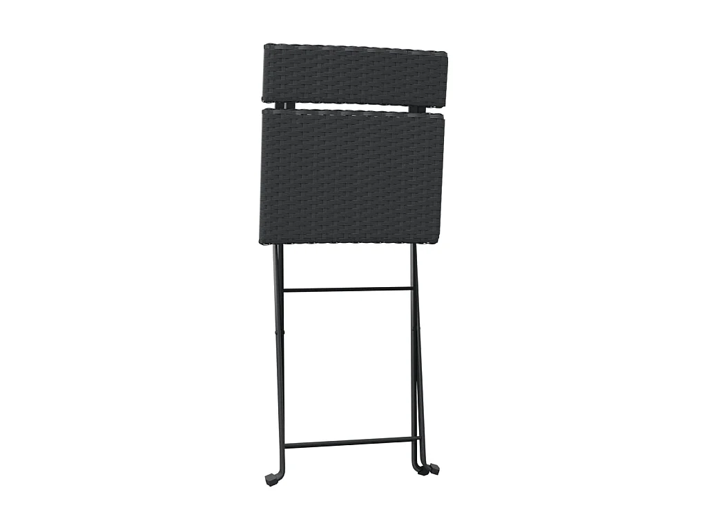 Chaises de bistrot pliantes 4 pcs Noir Résine tressée et acier