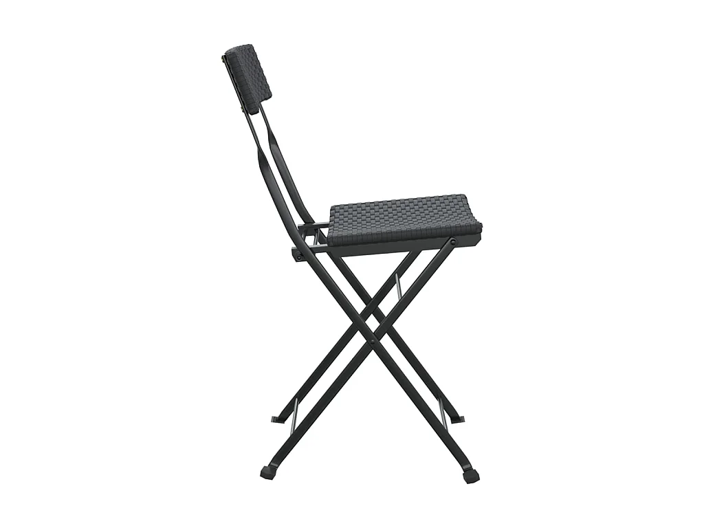 Chaises de bistrot pliantes 4 pcs Noir Résine tressée et acier