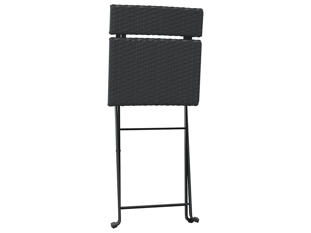 Chaises de bistrot pliantes 4 pcs Noir Résine tressée et acier