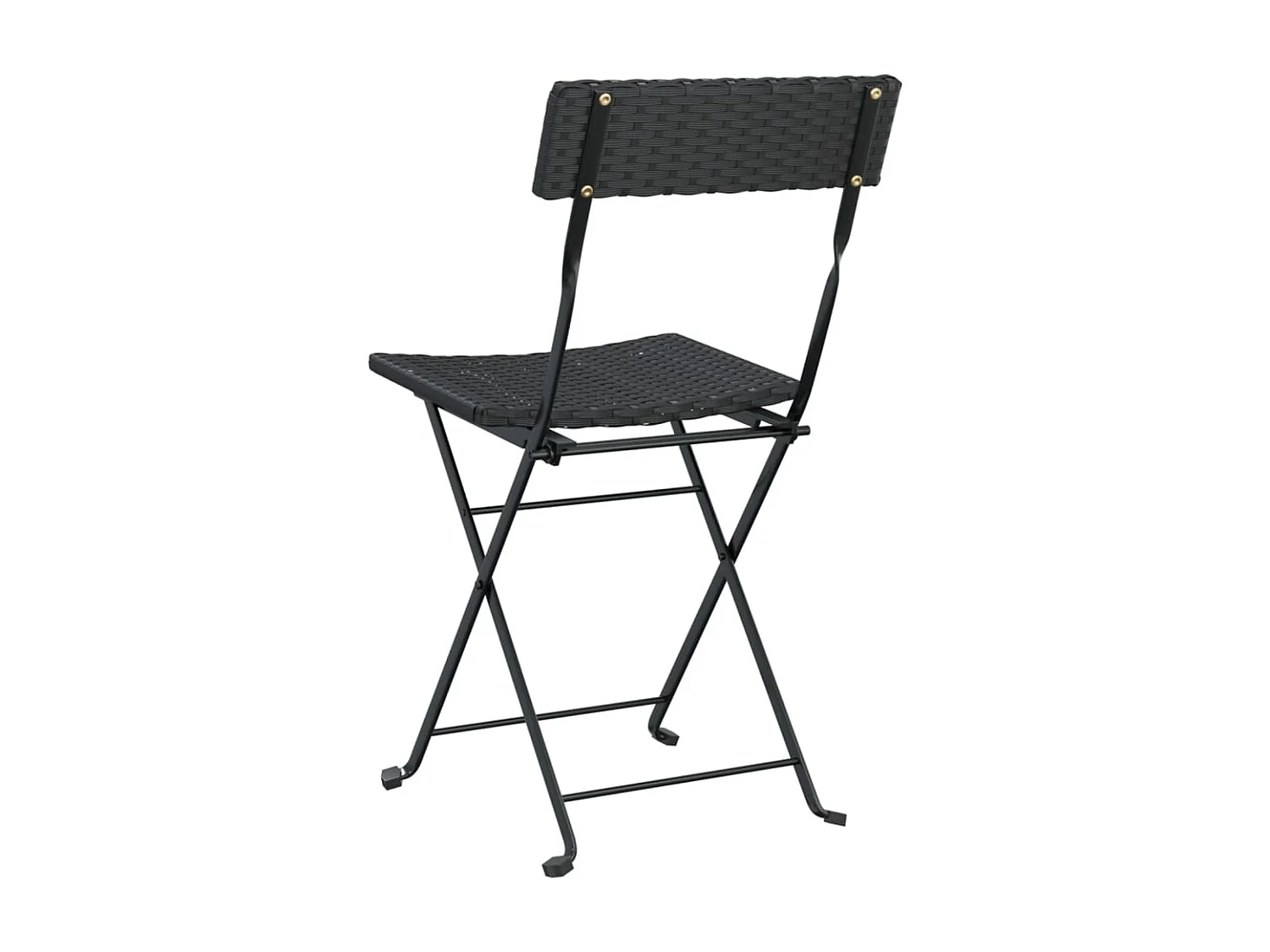 Chaises de bistrot pliantes 4 pcs Noir Résine tressée et acier