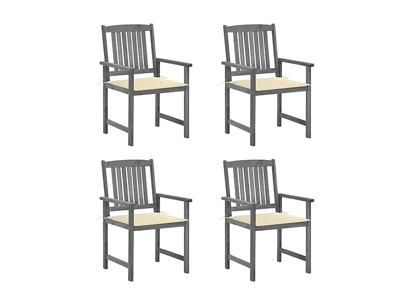 Chaises de metteur en scène avec coussins 4 pcs Gris Acacia 6