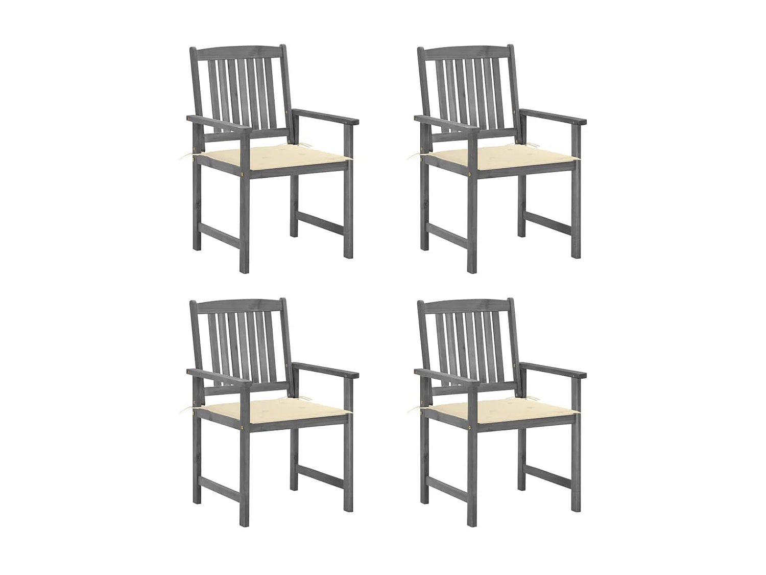 Chaises de metteur en scène avec coussins 4 pcs Gris Acacia 6