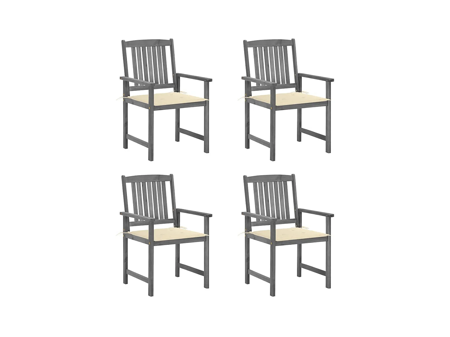Chaises de metteur en scène avec coussins 4 pcs Gris Acacia 6