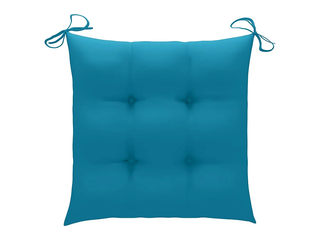 Chaises de jardin avec coussins bleu clair 8 pcs Teck massif 2