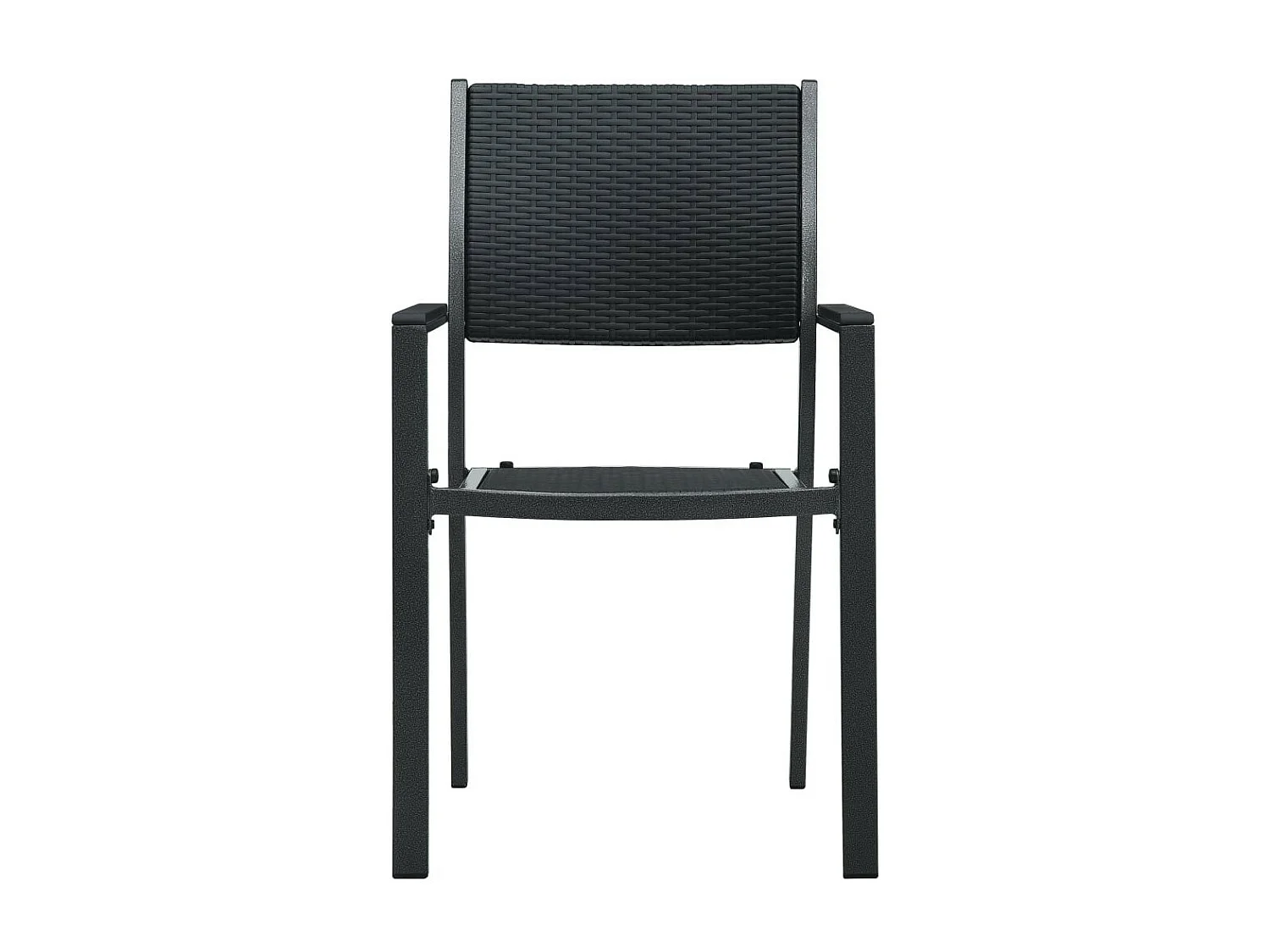 Chaises de jardin 2 pcs Noir Plastique Aspect de rotin