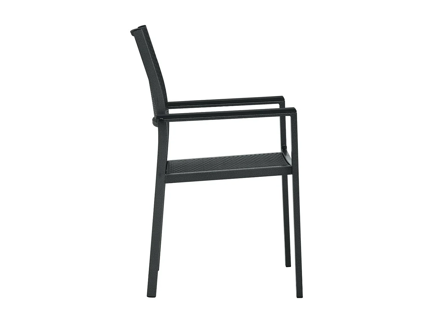 Chaises de jardin 2 pcs Noir Plastique Aspect de rotin