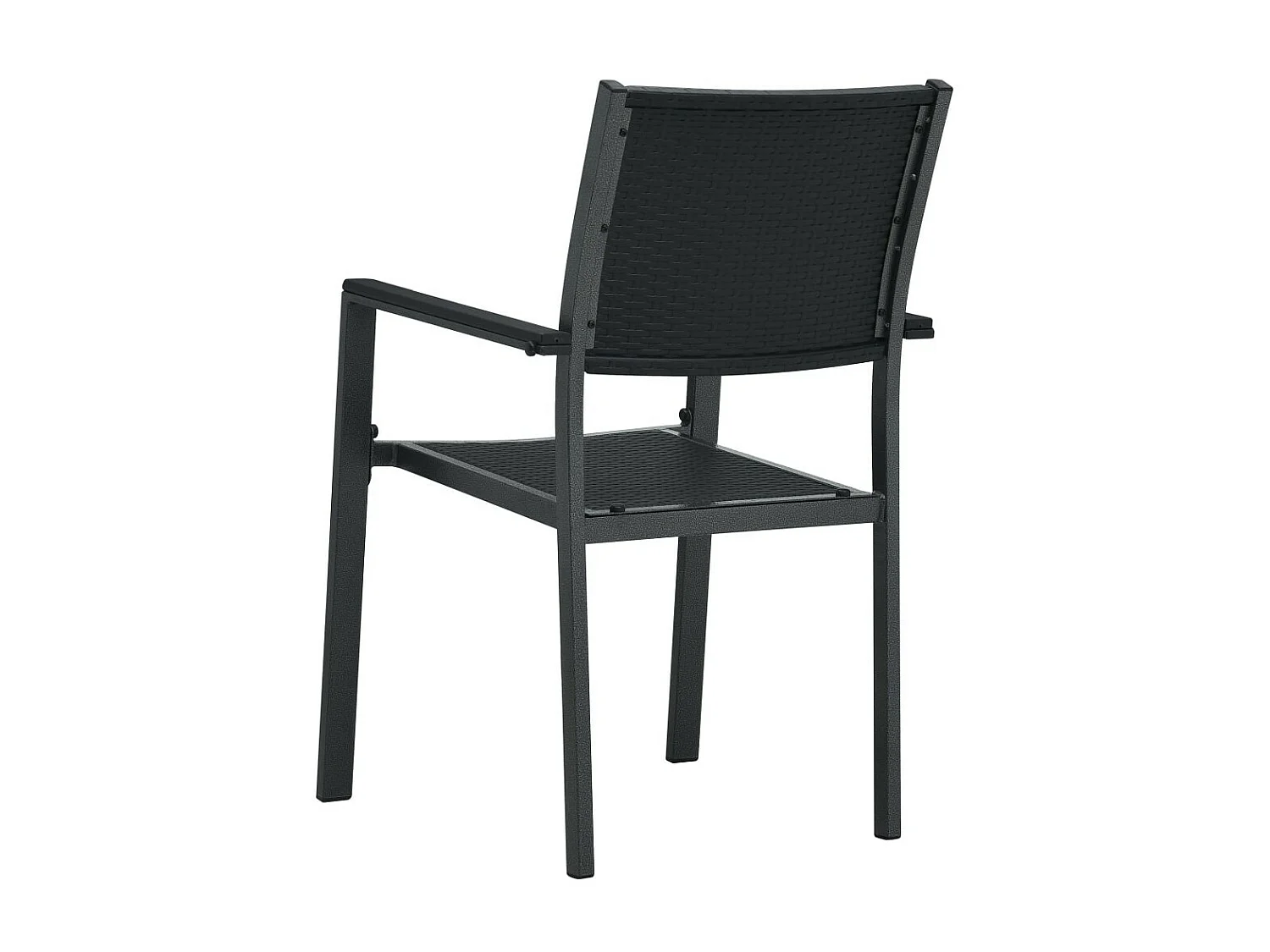 Chaises de jardin 2 pcs Noir Plastique Aspect de rotin