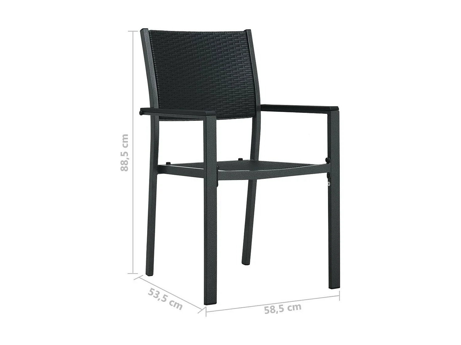 Chaises de jardin 2 pcs Noir Plastique Aspect de rotin