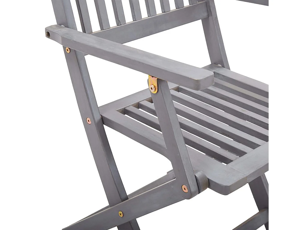Chaises pliables d'extérieur 2 pcs Bois d'acacia solide 3