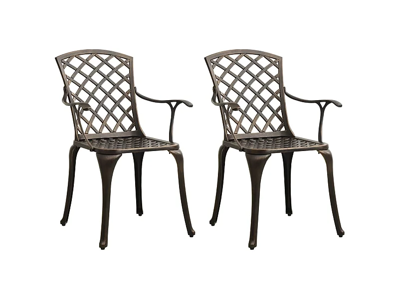 Chaises de jardin 2 pcs Aluminium coulé Bronze