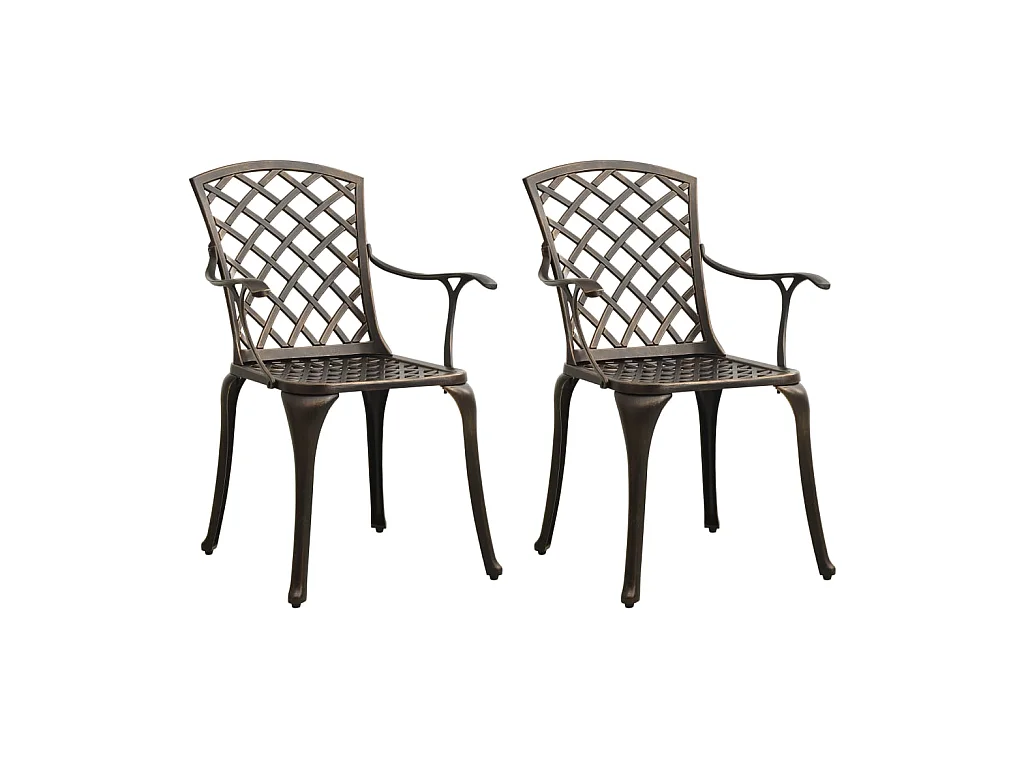 Chaises de jardin 2 pcs Aluminium coulé Bronze