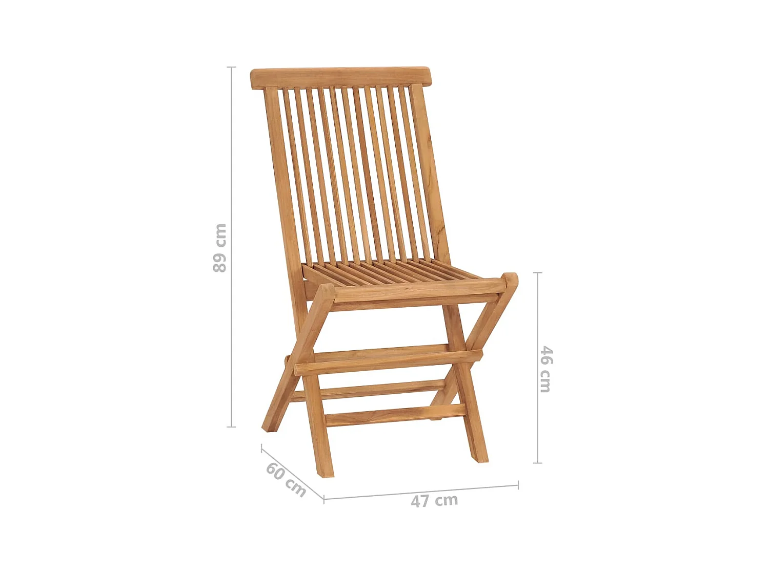 Chaises pliables de jardin 2 pcs Bois de teck solide 2