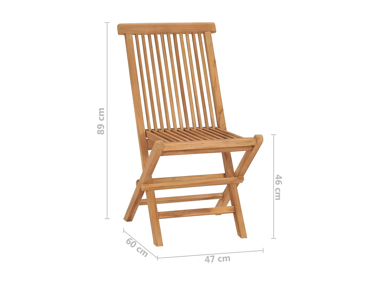 Chaises pliables de jardin 2 pcs Bois de teck solide 2