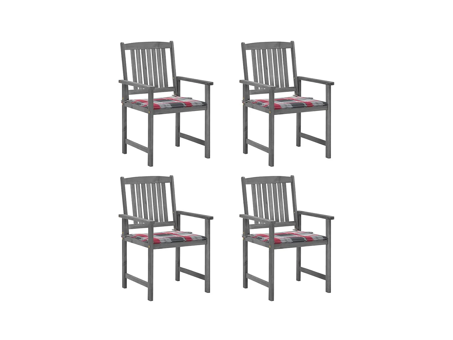 Chaises de metteur en scène avec coussins 4 pcs Gris Acacia 20