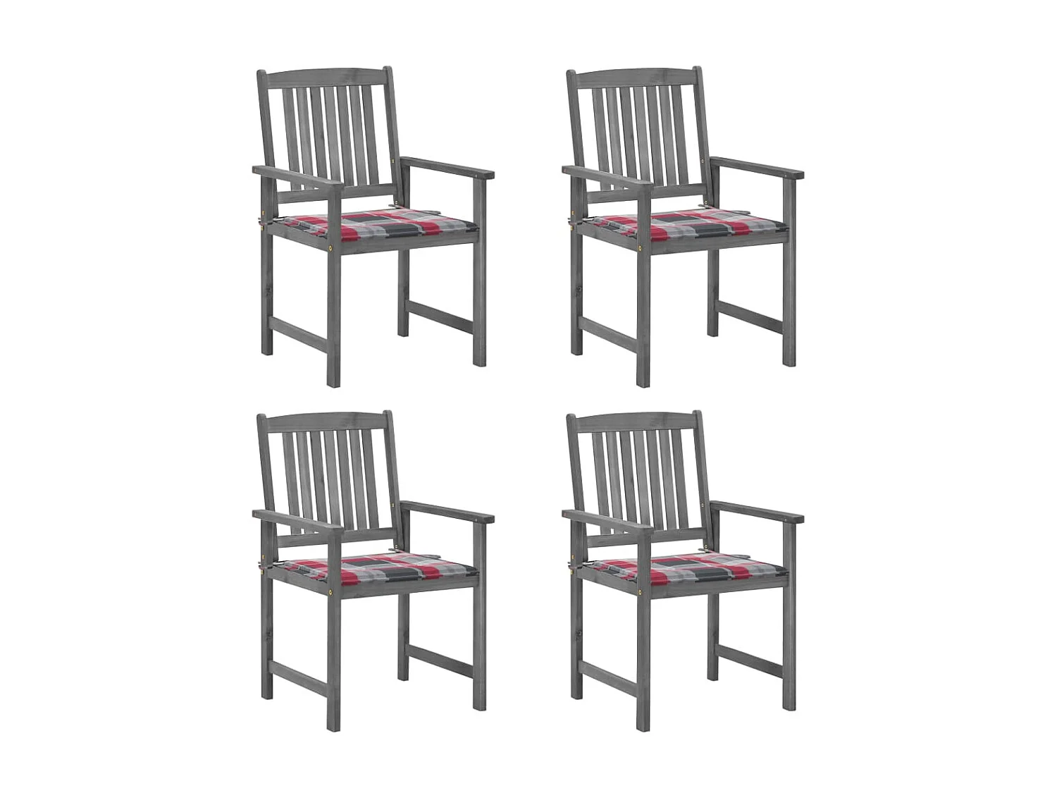 Chaises de metteur en scène avec coussins 4 pcs Gris Acacia 20