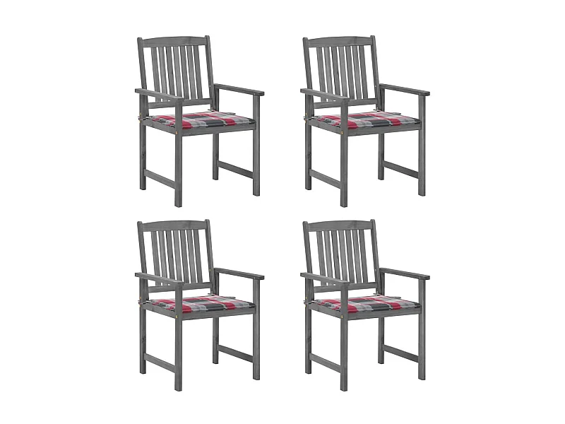 Chaises de metteur en scène avec coussins 4 pcs Gris Acacia 20