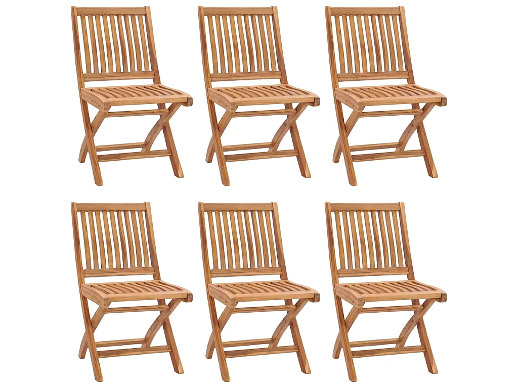 Chaises pliables de jardin 6 pcs Bois de teck solide