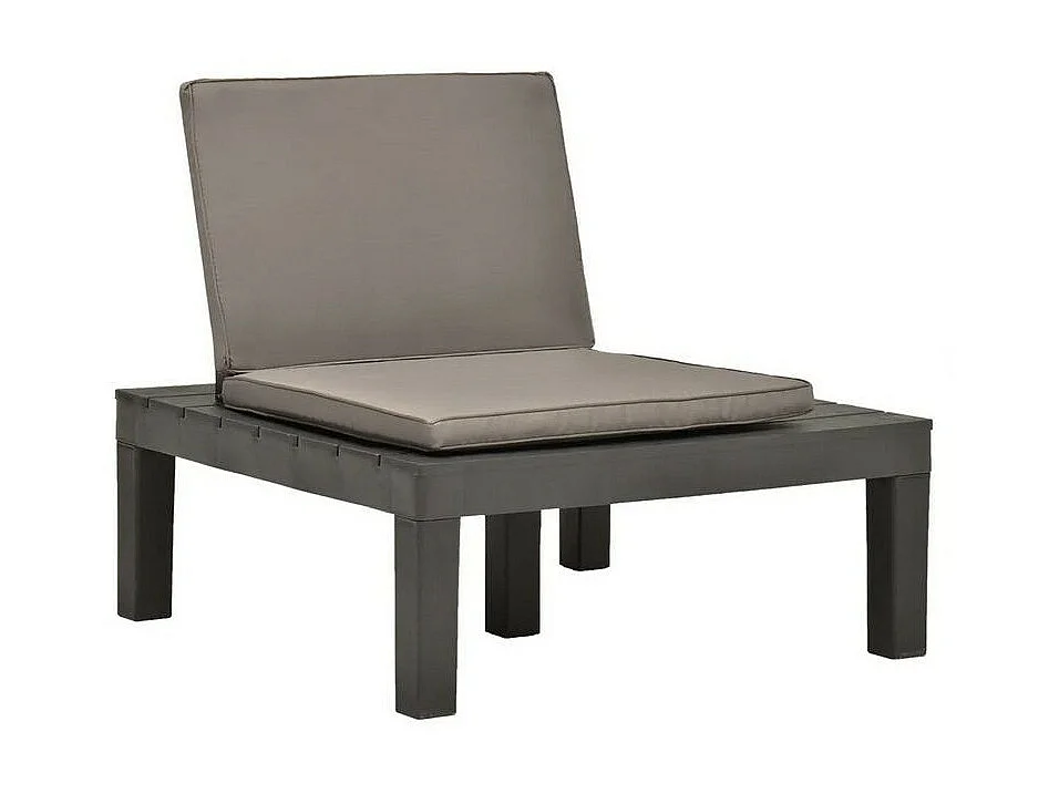 Chaise de jardin marron et plastique anthracite Shan - Lot de 4