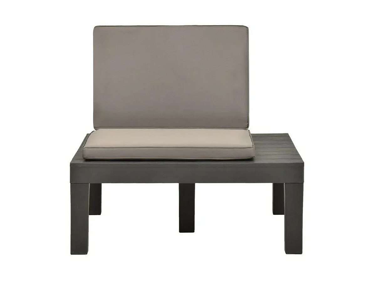 Chaise de jardin marron et plastique anthracite Shan - Lot de 4