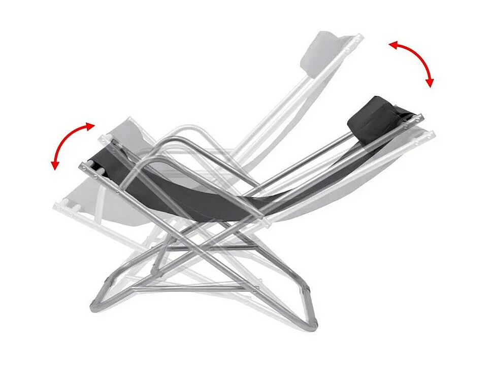 Chaise de jardin pliante PVC noir et métal Kinga - Lot de 2