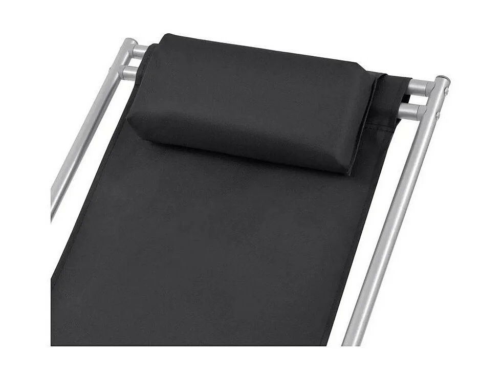 Chaise de jardin pliante PVC noir et métal Kinga - Lot de 2