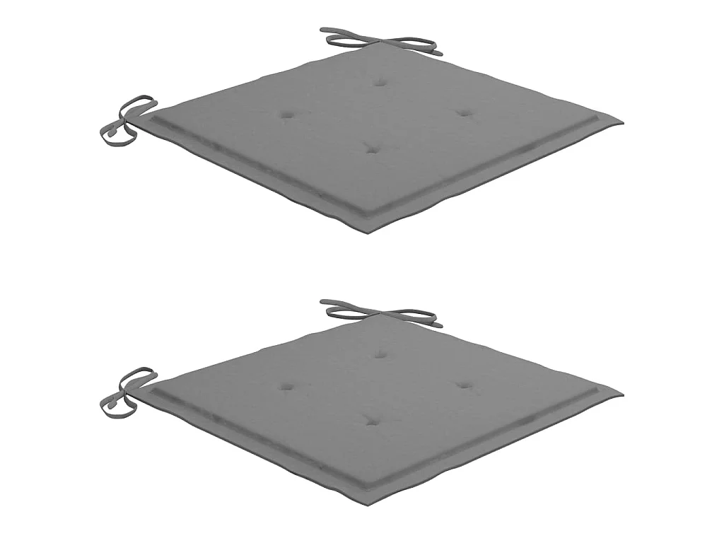 Chaises de jardin avec coussins gris 2 pcs Bois de teck massif 4