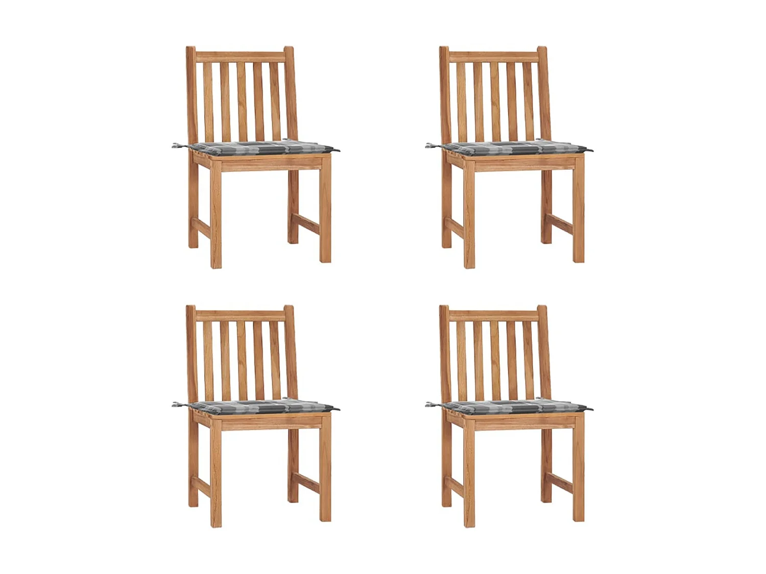 Chaises de jardin 4 pcs avec coussins Bois de teck massif 17