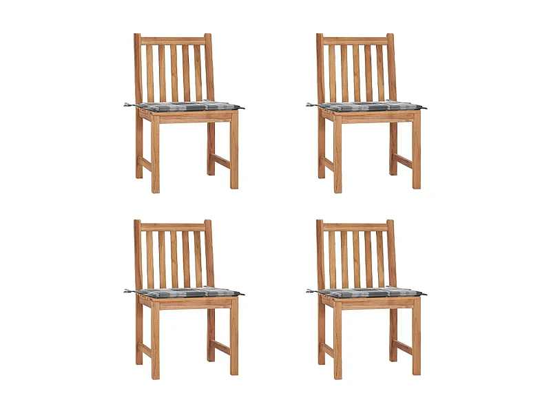 Chaises de jardin 4 pcs avec coussins Bois de teck massif 17